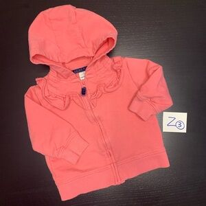 ⭐️2/$5.00⭐️ Carter's 9m Pink Ruffle Zip Up Hoodie